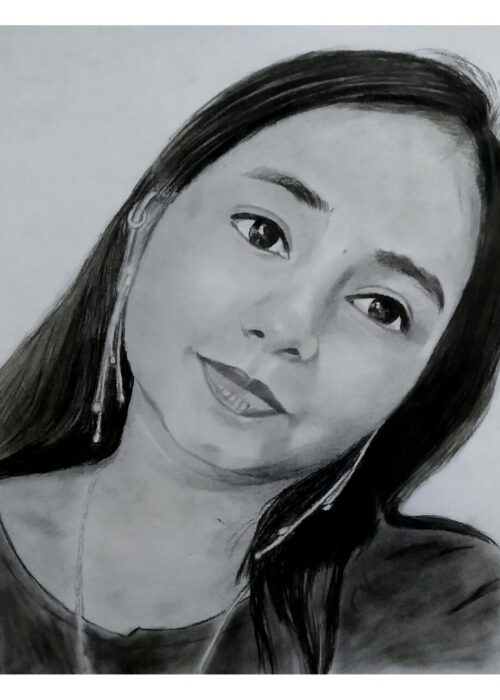 Beautiful-Girl-Drawing, Graphite Pencil Sketch - Anil Raikwar Arts