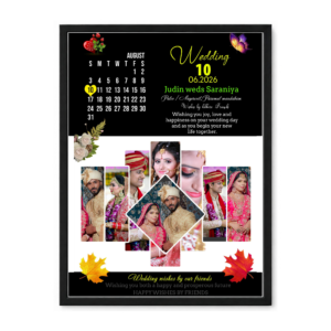 Personalised Wedding Photo Frame with Couple Pictures, Names & Wedding Date